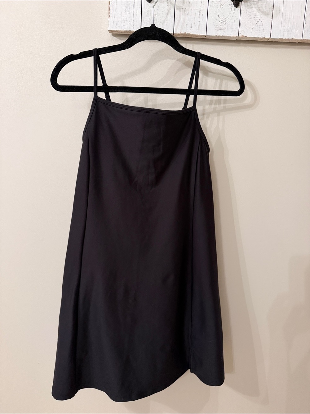 Old Navy Black Slip Dress with Double Spaghetti Straps Athletic dress w/ shorts